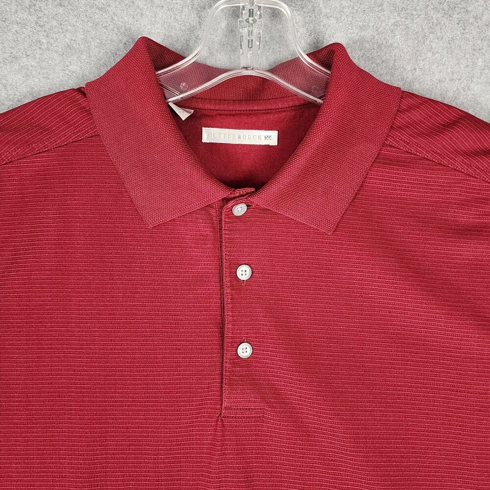 Cutter & Buck Men's Polo Short Sleeve Shirt Burgundy Ribbed Logo Large